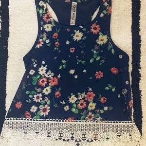 Girls beautiful navy tank top
